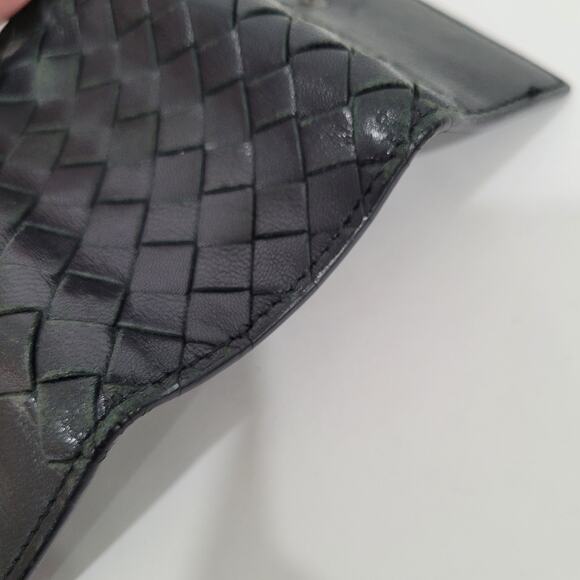 BOTTEGA VENETA Interatiato Woven Leather Key Holder Wallet Case 4 Rings Black - Picture 9 of 10